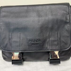 Prada Traclla Soft Calf Black Messenger Bag
